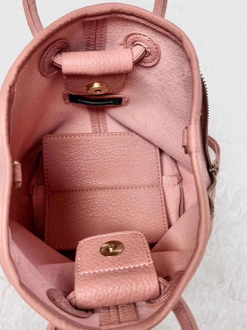 Anthropologie Vegan Leather Mini Bag in a Desert Rose